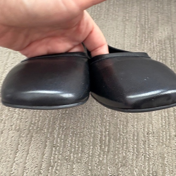 Pilcro Black Leather Square Toe Flats - Picture 5 of 7